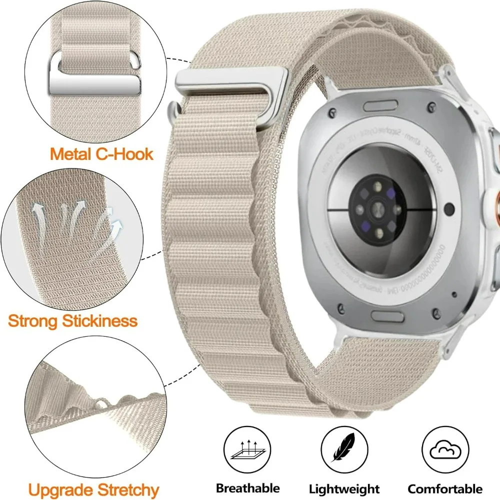 Correa Alpine Loop para Samsung Galaxy Watch 7 Ultra, pulsera deportiva de nailon de 47mm, accesorios para Samsung Galaxy Ultra