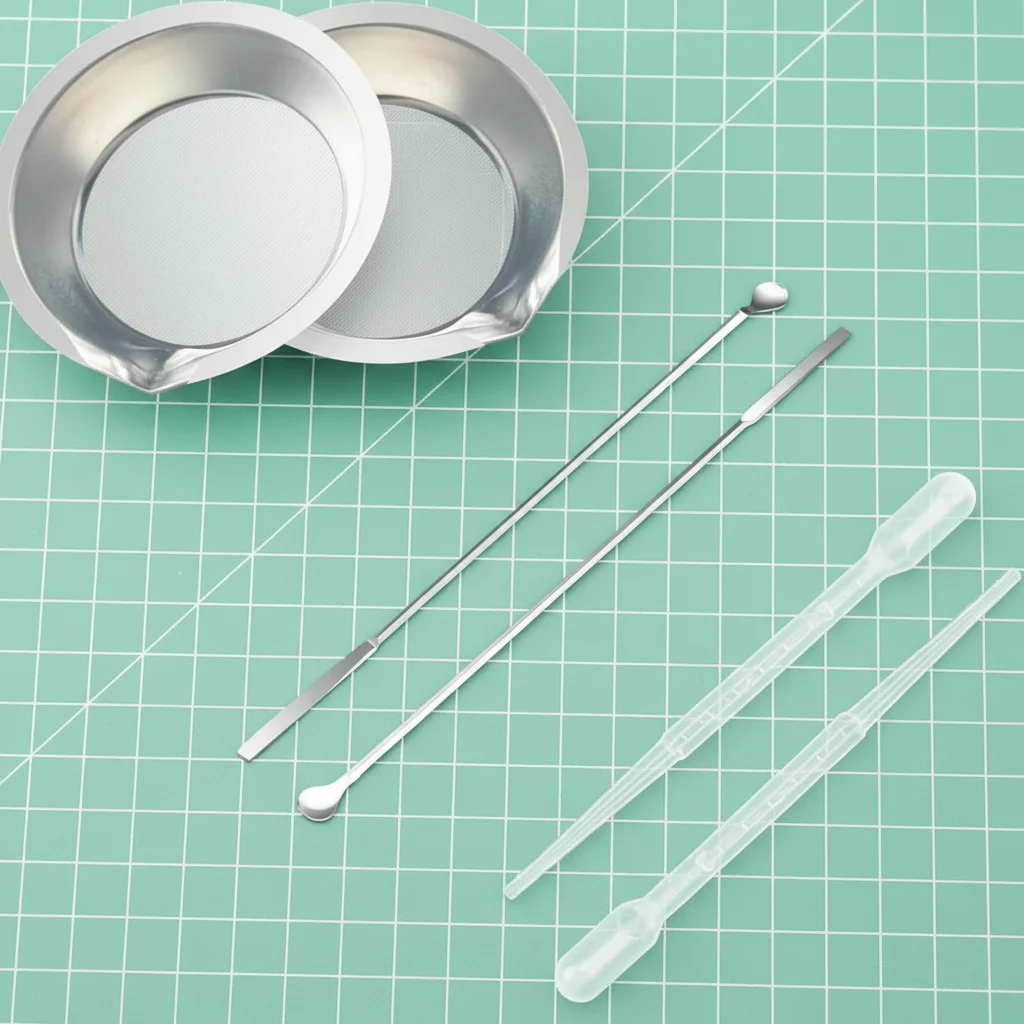 Joystar 2pcs Stainless Steel Small Round Paint Tray&Paint Stirrer & Dropper Suitable for Mixing of Various pigments
