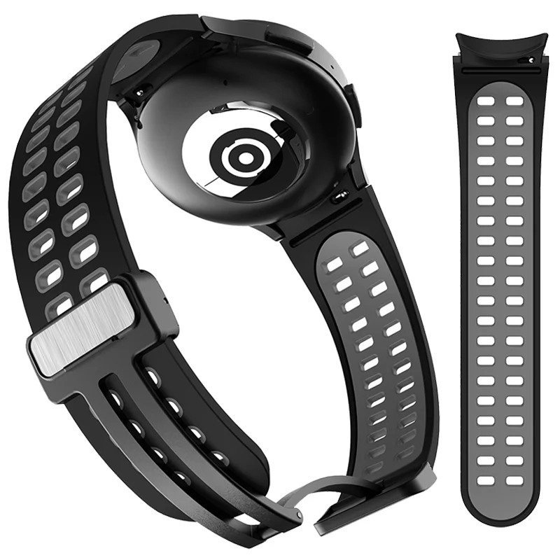 

Original Silicone Strap for Samsung Watch 4/5/6 40 44mm 5 Pro 45mm Band Magnetic Buckle Galaxy Watch 4/6Classic 42 43MM 46 47MM