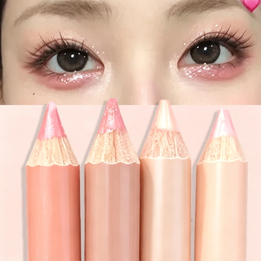 1/2/4 Stück Schimmernder Aegyo Sal Eyeliner-Stift, Unter-Augen-Highlighter, Glitzernder Rosa Lidschatten, Nude-Champagner Augenkontur-Make-up