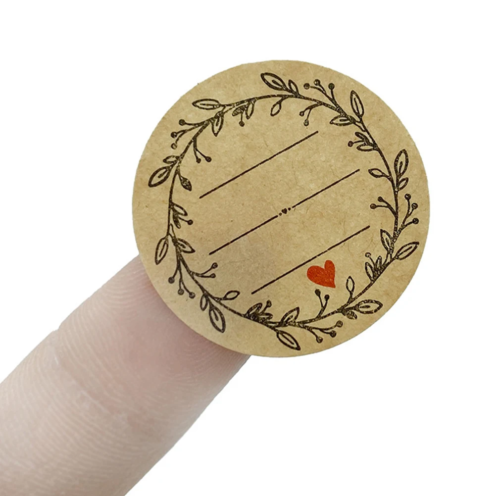 

500pcs Small Baking Label Stickers for Cookies Bread Kraft Paper Jar Canning Supplies Bakery Food Packaging
