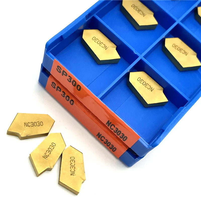 Imagem -04 - Slotted Carbide Inserts Parting And Grooving Metal Tool Torno Grooving Turning Tool Sp200 Sp300 Sp400 Pc9030 Nc3020 Nc3030
