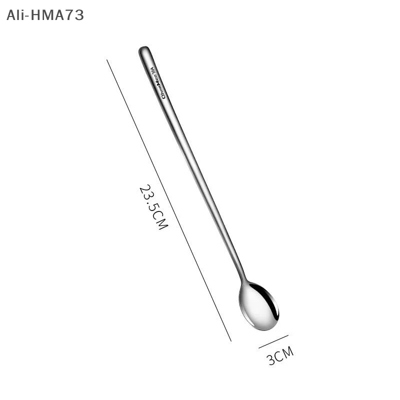 (YY) 1 قطعة 2025 جديد 304 ملاعق الفولاذ المقاوم للصدأ ملاعق الآيس كريم مقبض طويل ملاعق القهوة اثارة ملاعق أواني المطبخ