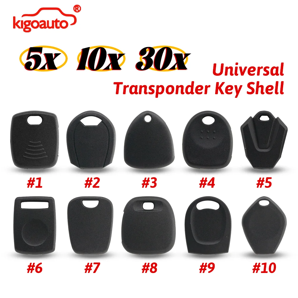 KIGOAUTO 5/10/30Pcs Universal Transponder Car Key Fob Shell Case For KEYDIY Xhorse VVDI JMD Key Blade Head Housing