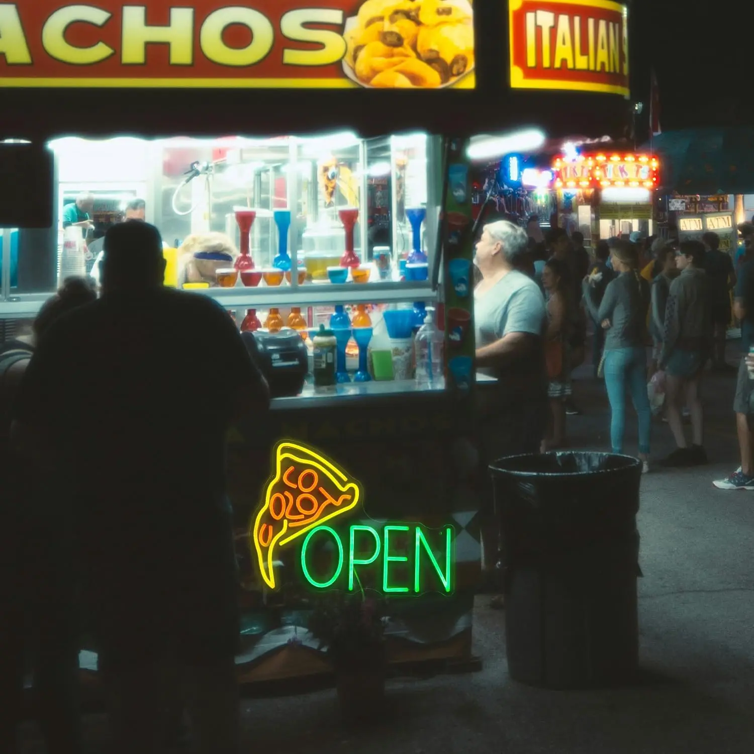Pizza Open Neon Sign Delicious Pizza Dimmerabile Led Neon Light Decorazione da parete per Pizza Ristoranti Mercato Convenienza Negozi Affari