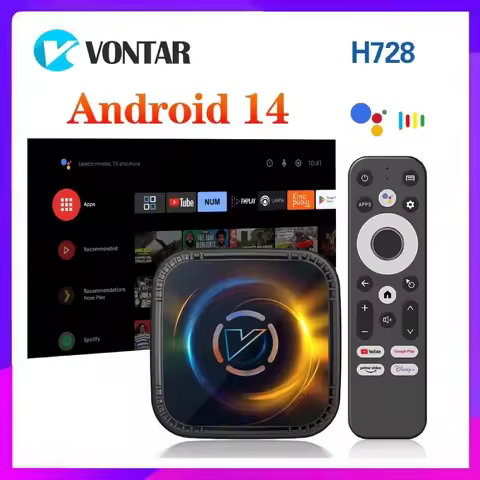 Cooling FAN Android 14.0 Media Player VONTAR Allwinner H728 Android 14 TV Box Octa Core Support AV1 8K Video 4K@60fps 1000M