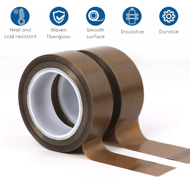 PTFE-Isolierband, 10 m/Rolle, Breite 5 mm–100 mm, hohe Temperaturbeständigkeit, 300 °C ℃ Klebeband-Wärmeisolierung für Siegelmaschinen – Detail 5