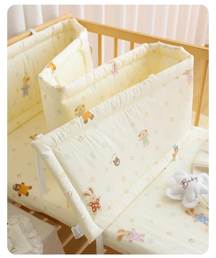 Krippe Bumpe Weiche Reine Baby Bettgitter Wrap Anti-Kollisionsstreifen für Baby Bettgitter Spleißen Bett Schutz Abdeckung Baby Bett Stoßstange – Detail 16