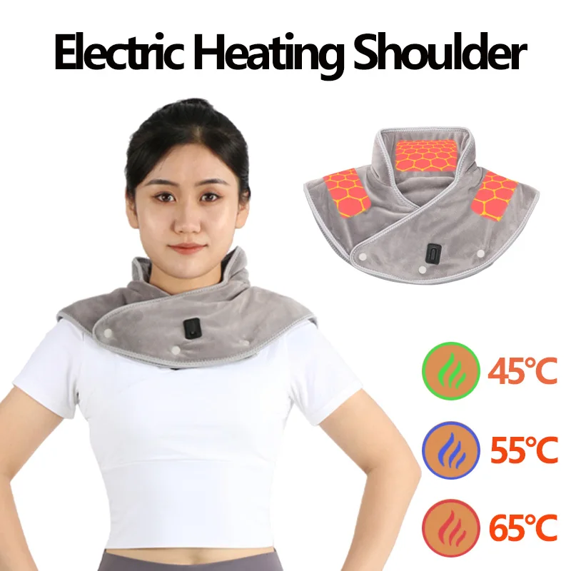 Electric Heating Shoulder Neck Pad USB Pain Relief Massager Brace Wrap Electric Thermal Compress For Neck Shoulder Relieve Fatig