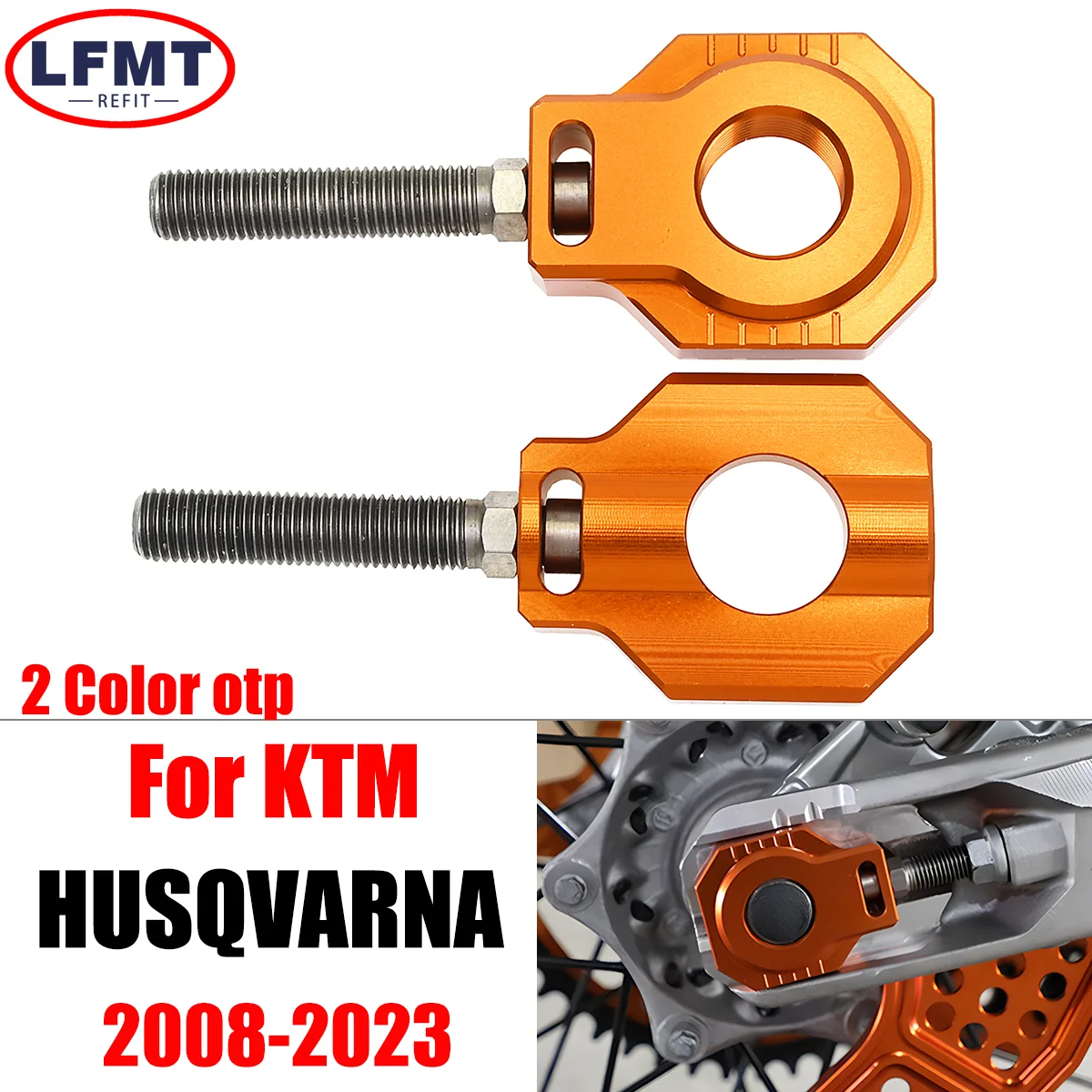 

20mm CNC Rear Chain Adjuster Axle Blocks For Husqvarna Motorcycle TC125 FC350 FC 250/450 TE FE TC250 TE150 TX125 2014-2022 2023