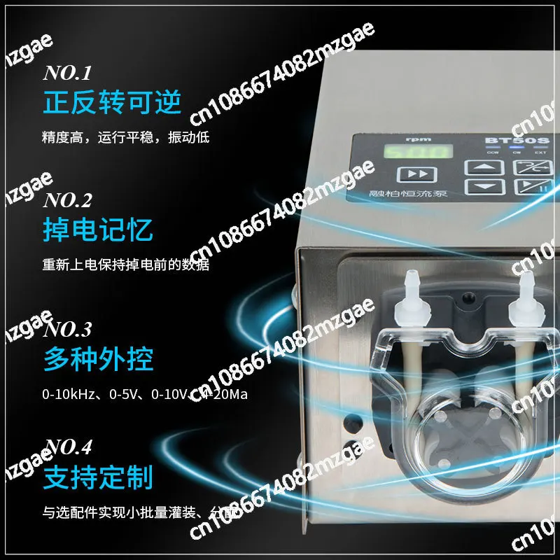 

Micro-Flow Constant Rate Peristaltic Pump BT50S, Stepper Motor Driven with Speed Control for Precise Reagent Feeding & Droplet
