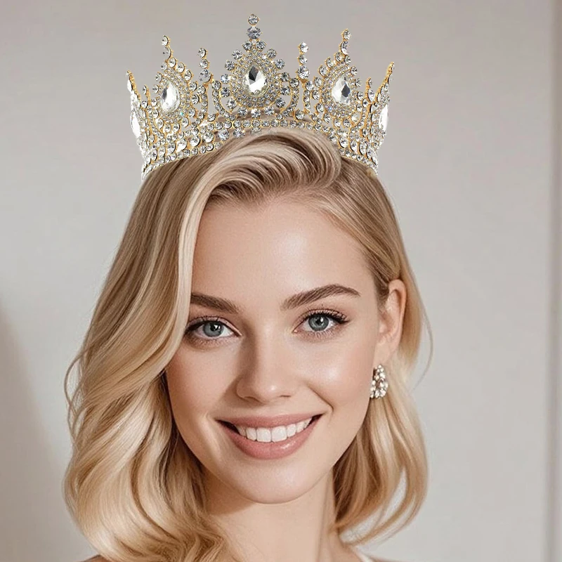 

1PCS Luxury Crystal Rhinestone Tiaras And Crowns For Women Bride Prom Princess Diadem Wedding Bridal Hair Accessories