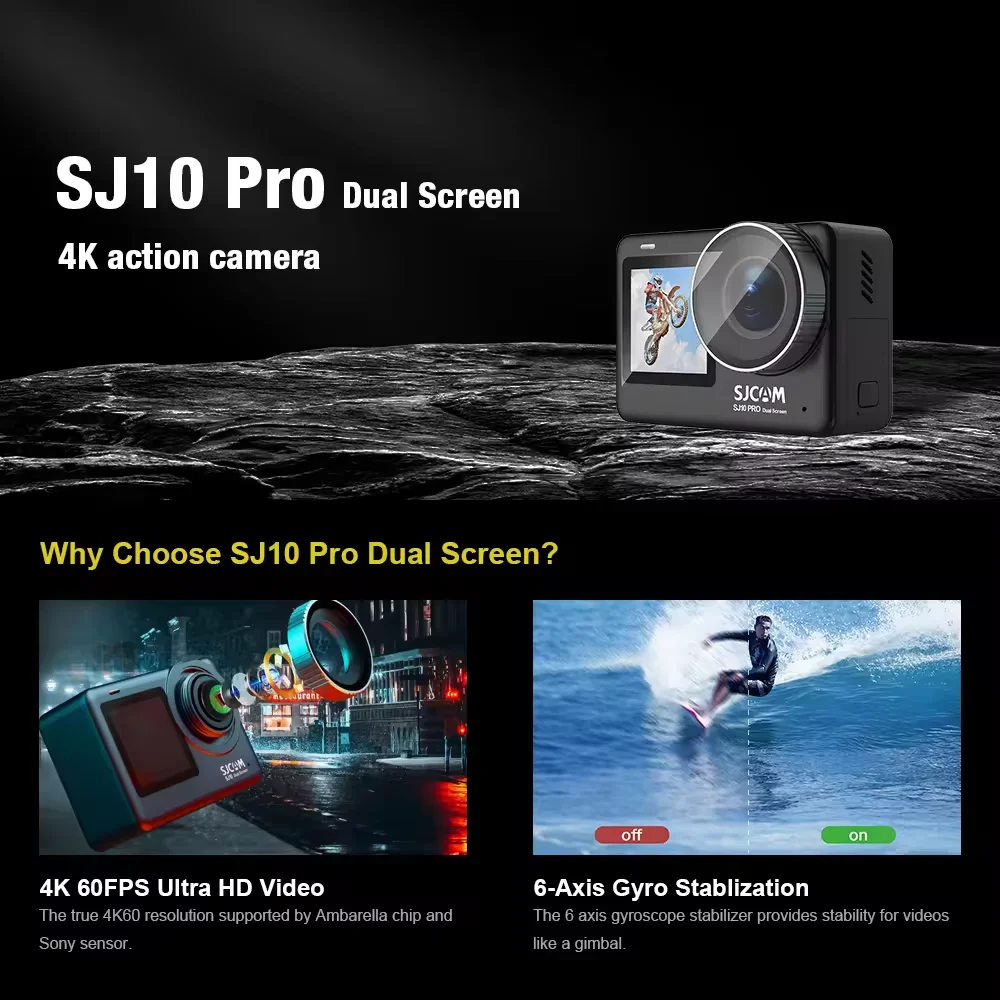 SJ10 Pro Dual Screen The ultimate budget action camera tentacles electric scooter electric bike golf gym camping fishing jueg