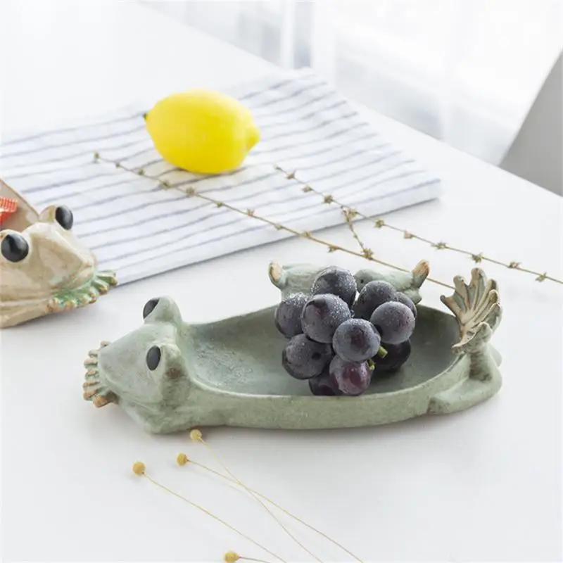 Cartoon Frog Ceramic Decoration Ceramic Craft Cute And Creative Fruit Bowl Decoration Plate Flowerpot Decoration Ornaments