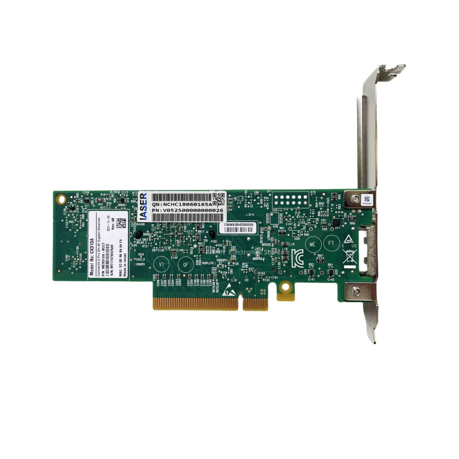 For Mellanox NIC CX313A MCX313A-BCCT ConnectX-3 Pro EN 40 Gigabit Ethernet QSFP PCIe3.0 x8 Single Port Network Card SERVER used