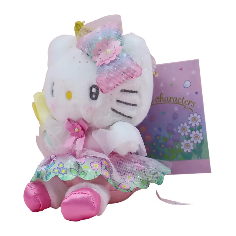 Kawaii Sanrio 헬로 키티 플러시 장난감 키 체인 만화 배낭 펜던트 부드러운 인형 인형 소녀 생일 선물 크리 에이 티브 주변 장치
