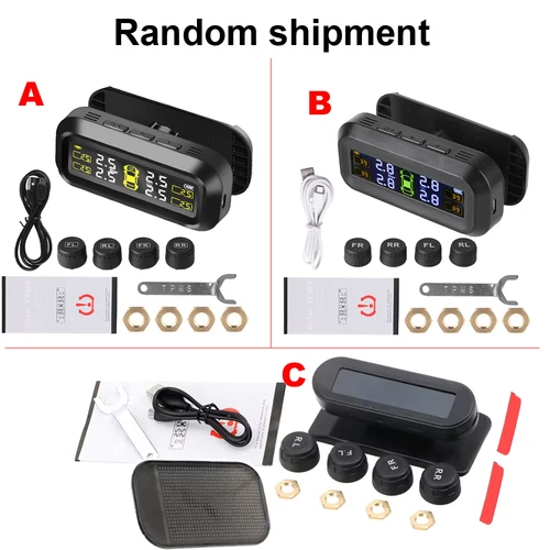 Imagen 2 del producto Sensores TPMS para coche, sistema de supervisión de presión de neumáticos, diagnóstico de ordenador a bordo, Solar/USB todoterreno, 4x4, accesorios para automóviles