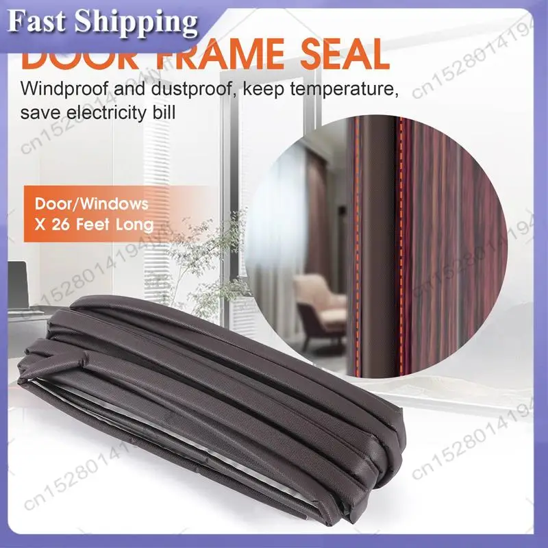 

-ABDH Weather Stripping For Door/Windows X 26 Feet Long, V Shape Adhesive Weather Strip Door Frame/Windows Frame Seal, Brown
