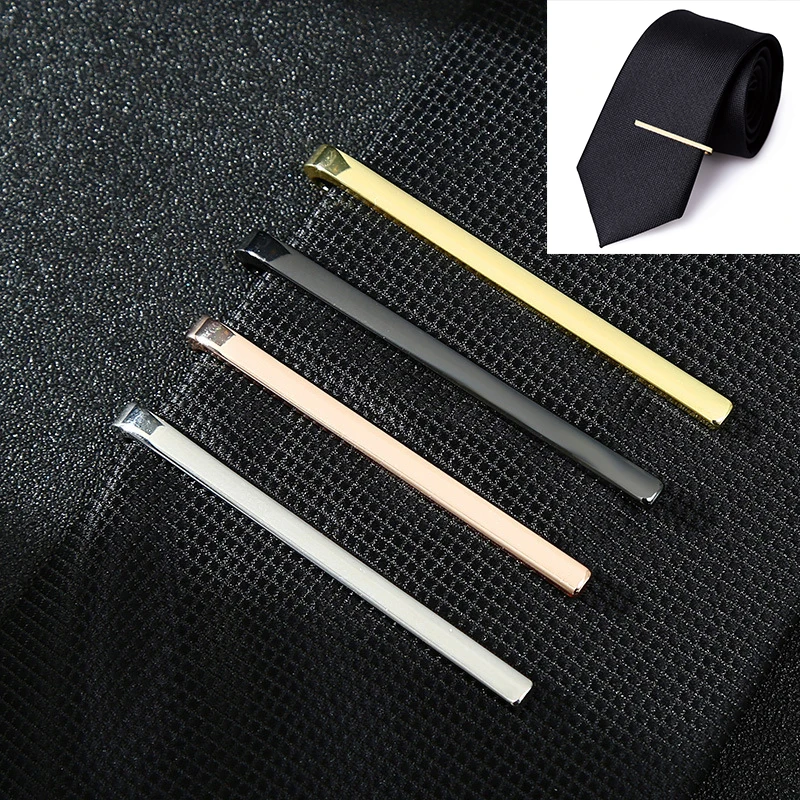 Tie Clips Men\'s Metal Necktie Dress Shirts Tie Pin For Wedding Ceremony Bar Gold Tie Clasp Man Practical Necktie Accessories