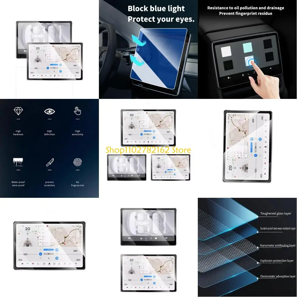

547B Protector Cover Front Rear Navigation Screen Tempered Film 2023