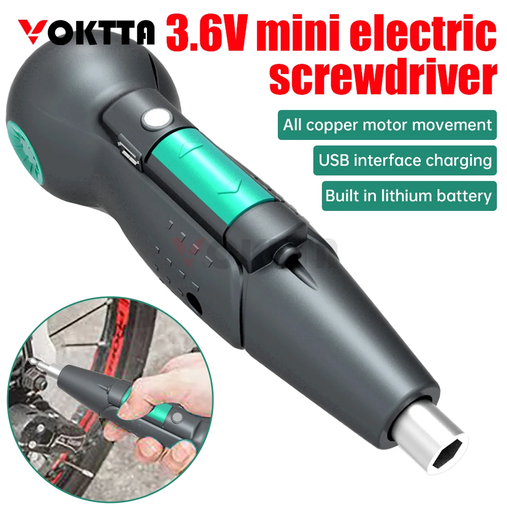 Mini Electric Screwdriver Electric Screwdriver with Gourd Handle 3.6V DC Screwdriver Small Rechargeable Screwdriver Driver