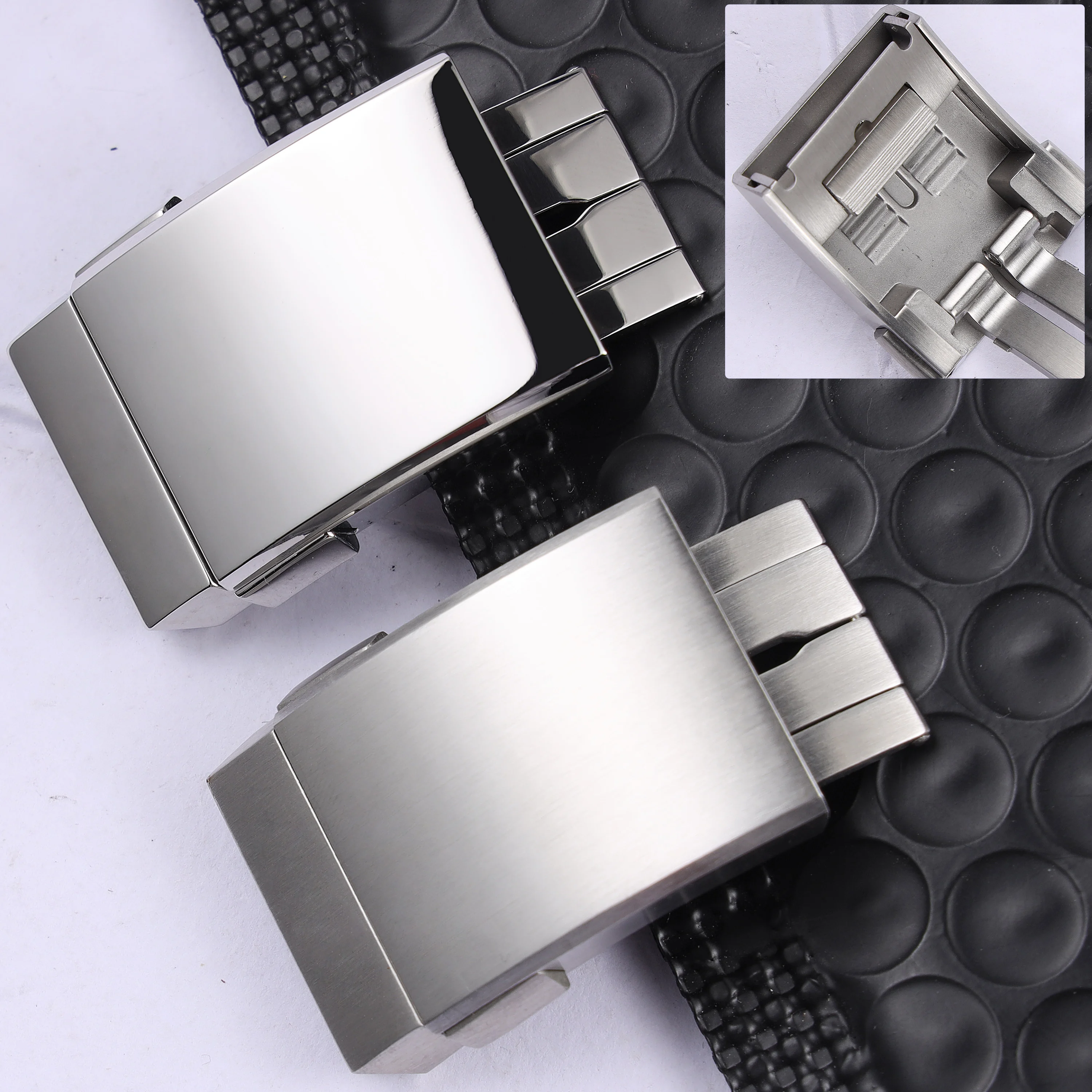 Super Quality 316L Stainess Steel Slider Adjustable Buckle For Breitling Watchband 20mm Double Click Clasp Strap Wing Fold Clasp