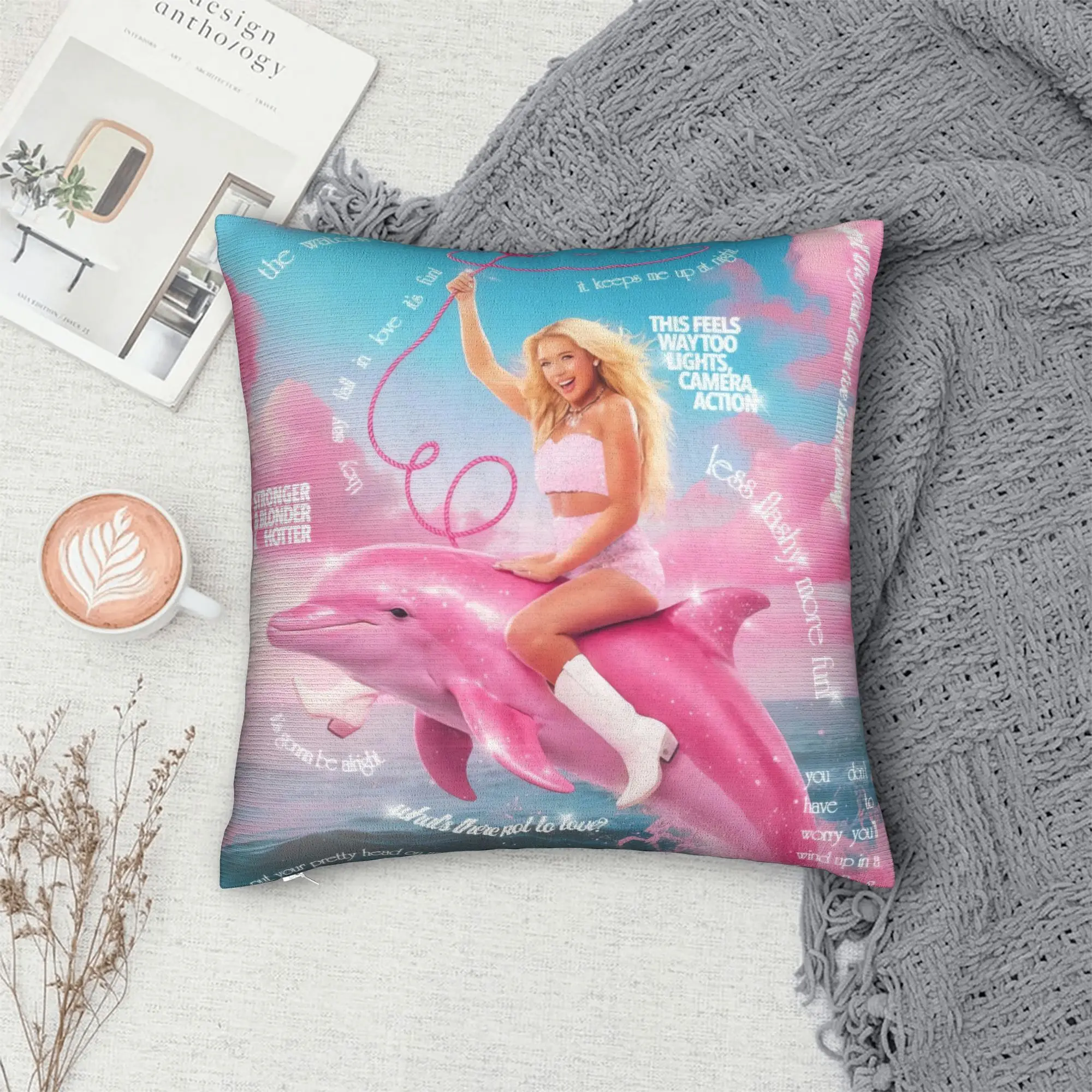 Office Megan Moroney Singer Cloud 9 Album Pillow Case  Square Pillow Cover For Living Room Sofa Morden Pillowcases