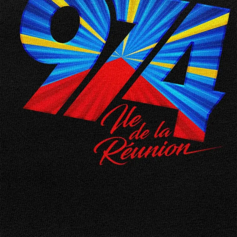 مخصص 974 جزيرة ريونيون شعار تي شيرت الرجال قصيرة الأكمام القطن الخالص تي شيرت ريونيز فخور تي شيرت الشارع الشهير التي شيرت #4