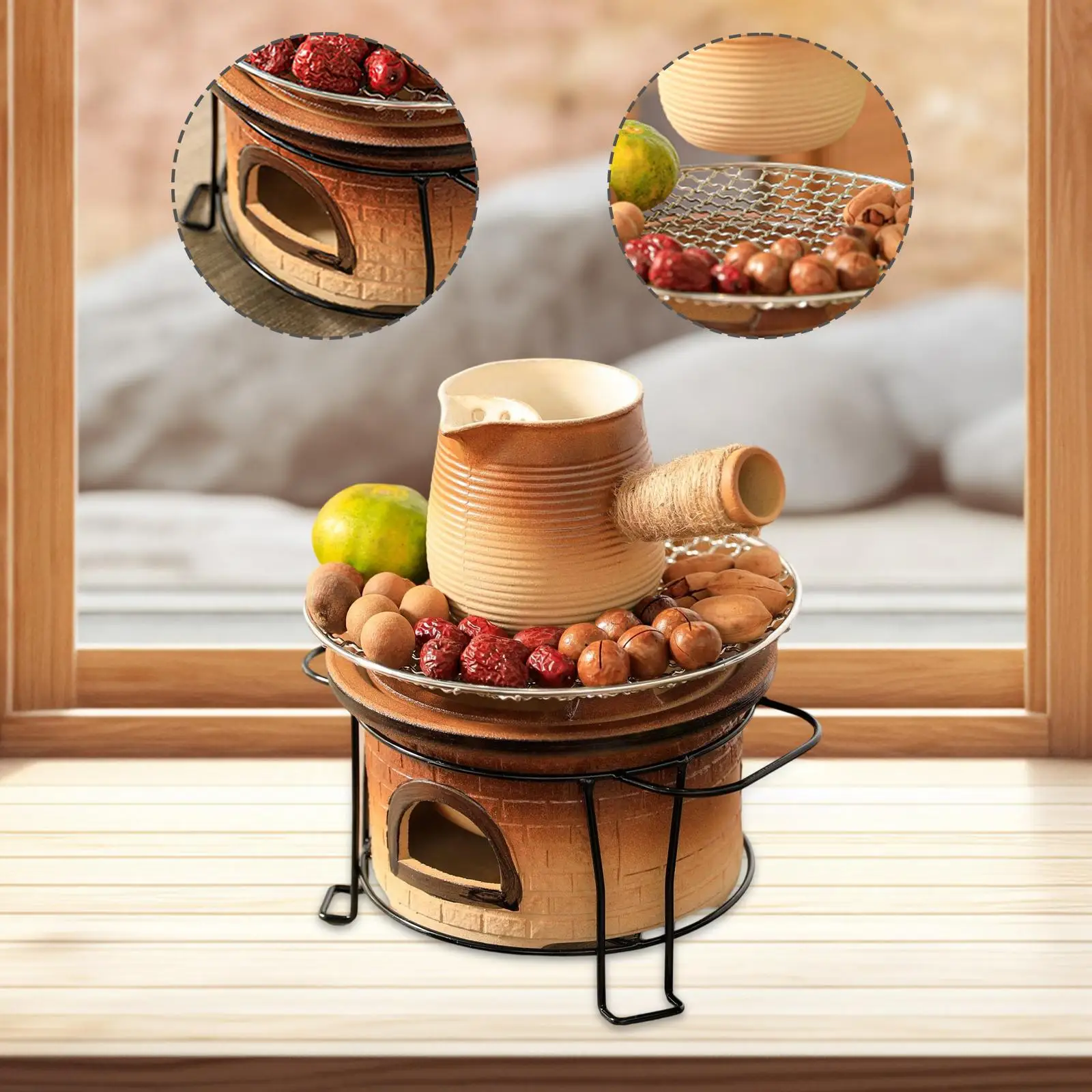 

Charcoal Stovetop,, Compact Multifunctional Barbecue Grill Furnace for Travel Brewing Tea, Tea Lover Countertop Outside,