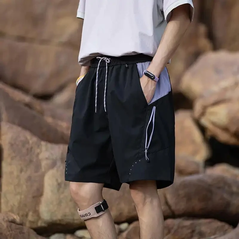 2026 Summer Men's Shorts Outdoor Mountain Style Quick Dry Cool Touch Lightweight Thin Breathable Knee Length Five-Point Sports P