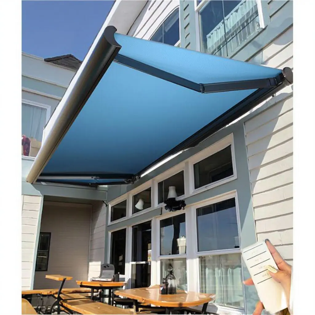 Best Selling New Model Acrylic Material Sunshade Entrance Protection Against Rain Awning with LED Lights Fashionable Canopy