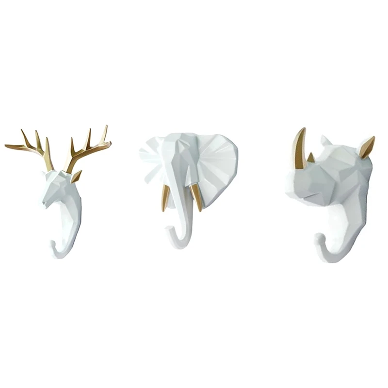 

Прочный крючок для пальто с головой животного, подвесное пальто, шляпа и ключ, крючок для пальто из смолы, простая установка, простота в использовании A