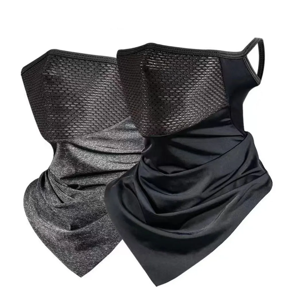 

Ice Silk Full Face Mask Balaclava Sun Protection Bicycle Scarf Bandage UV Resistant Mask Breathable Household External Ear Scarf