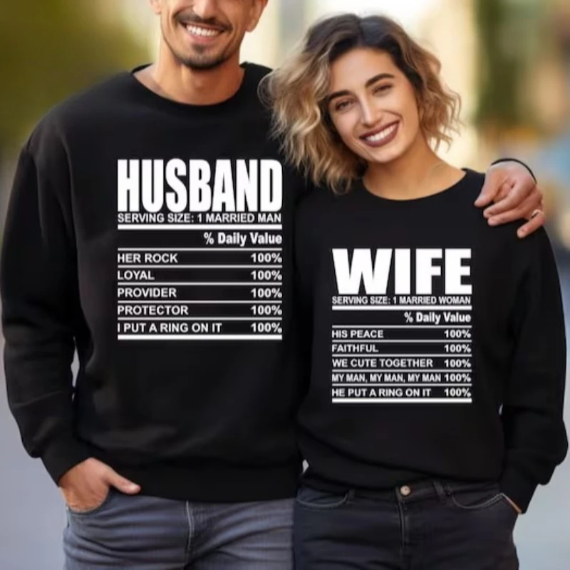 

Забавные факты питания, осенне-зимний свитшот, подарок для пары, мужа и жены, одинаковые толстовки с длинными рукавами для медового месяца