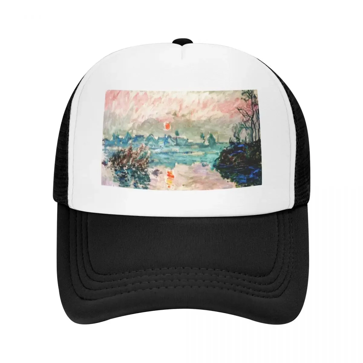 Claude Monet's 'Soleil couchant sur la Seine à Lavacourt' Baseball Cap Bobble Hat custom Hat cute Icon Mens Hats Women's