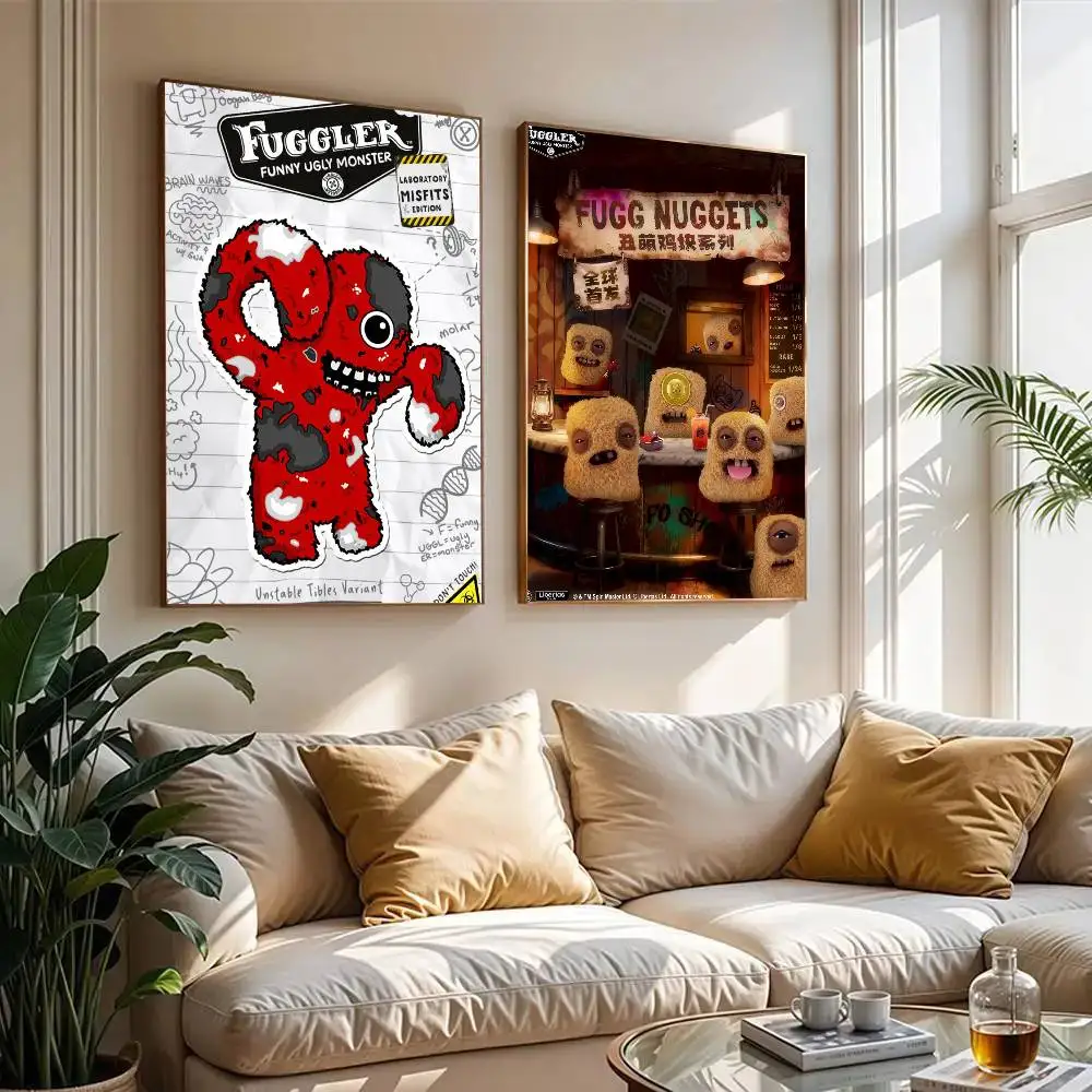 HOT monster Fuggler    Anime Posters Sticky Whitepaper Sticker DIY Room Bar Cafe Kawaii Room Decor view 2