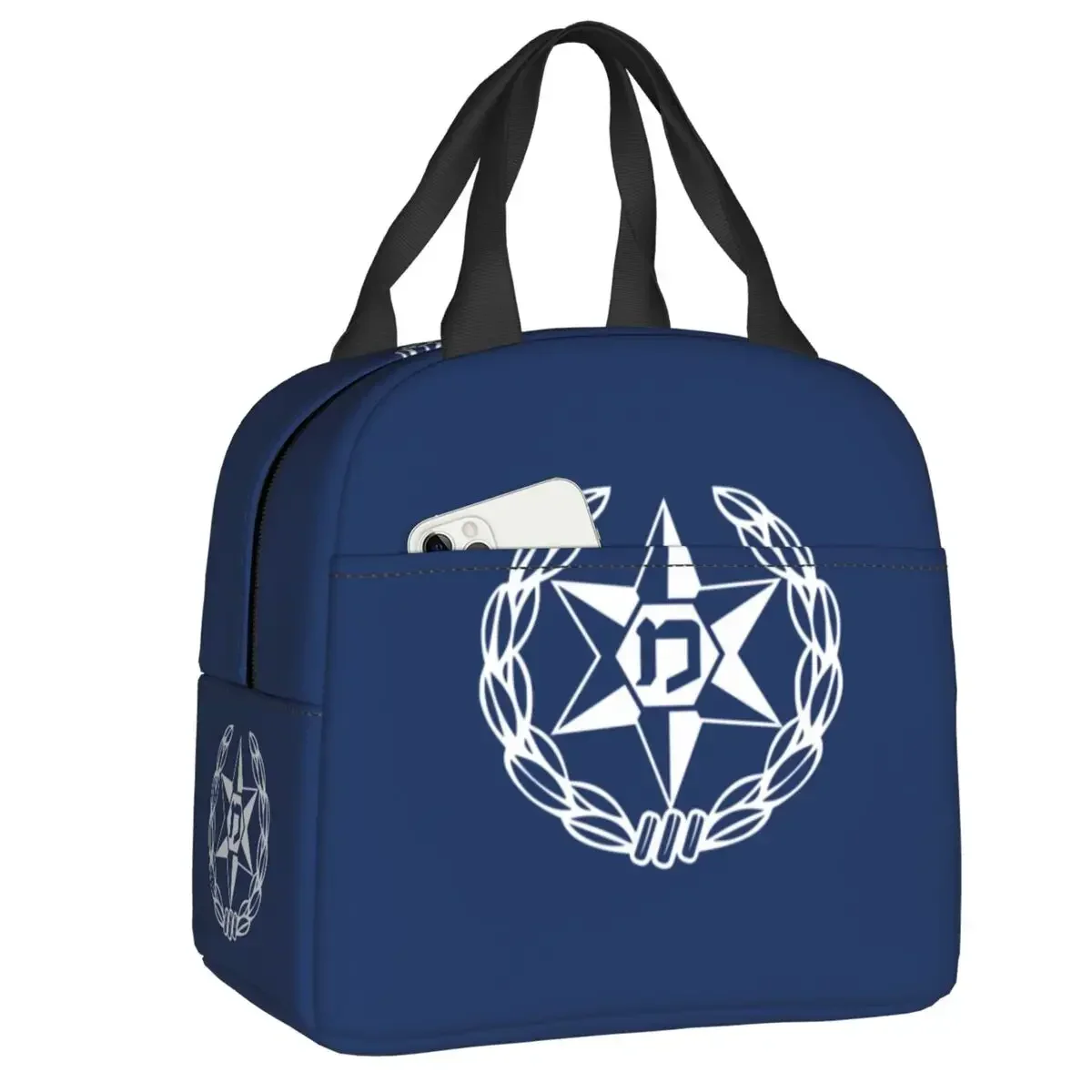 Custom Flag Of Israel Police Resuable Lunch Boxes Women Multifunction Cooler Thermal Food Insulated Lunch Bag Office Work