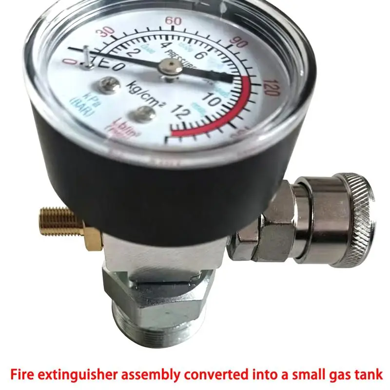 1 Set Fire Extinguisher To Small Gas Tank Conversion Assembly With Pressure Gauge And Seals For DIY Gas Storage Projects