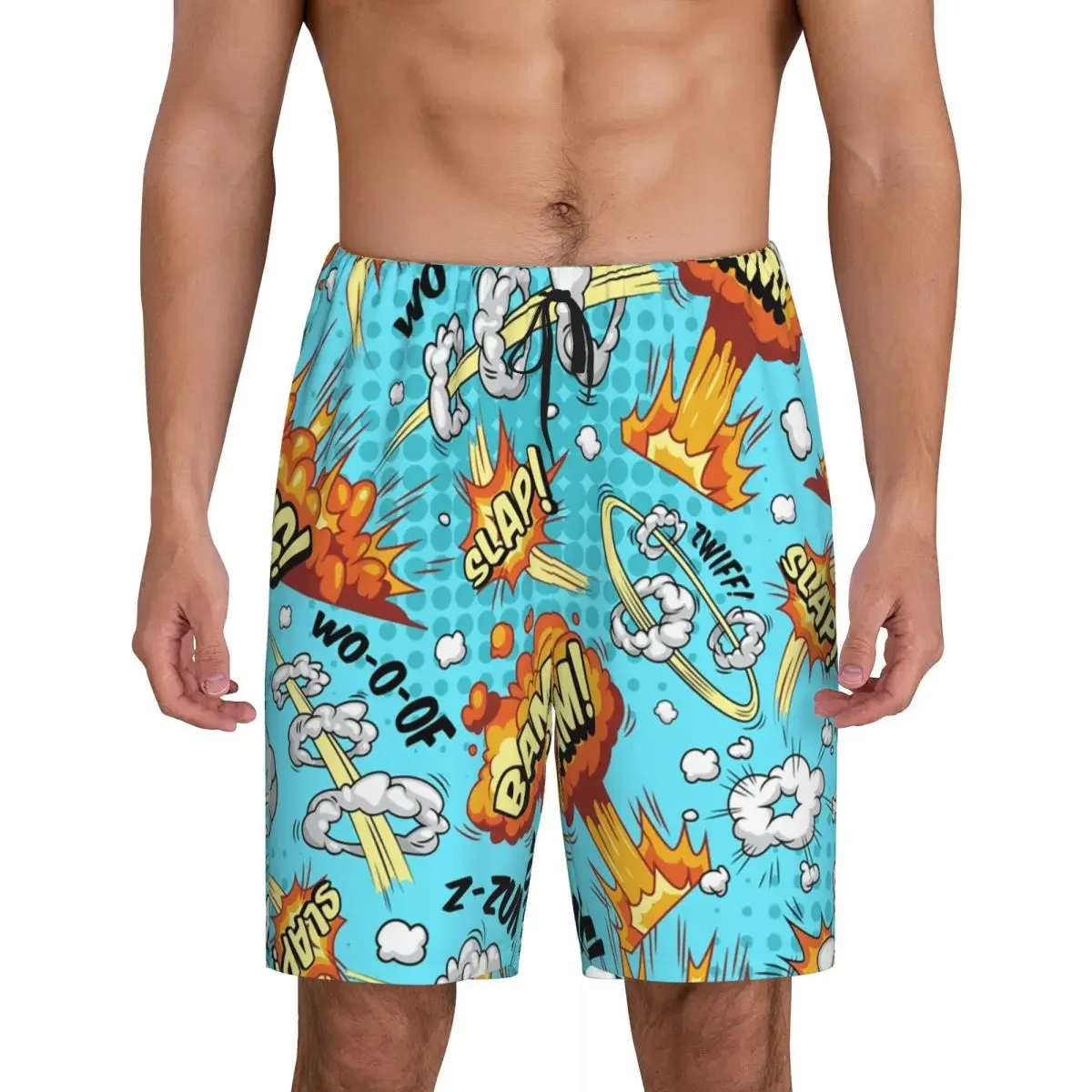 

Мужская пижама-шорты с карманами, с принтом супергероев