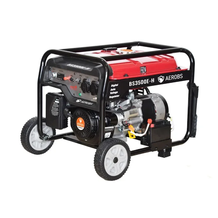 Professional 2800W 220V 3.1Kw Petrol Generator Handle Wheel Portable 60Hz Power Supply 3-Phase Optional for Home Use