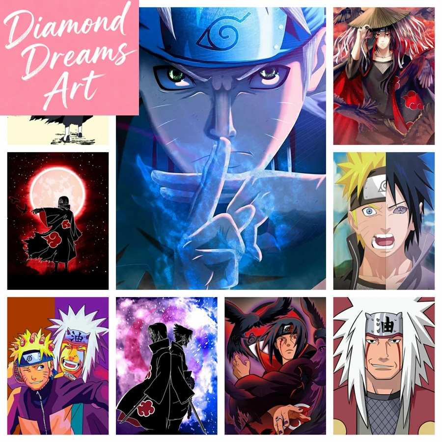 5D DIY Japanese Anime Diamond Art Painting Kit New Naruto Sticker Embroidery Sale Kakashi Children's Gift Cross Stitch Cartoon
