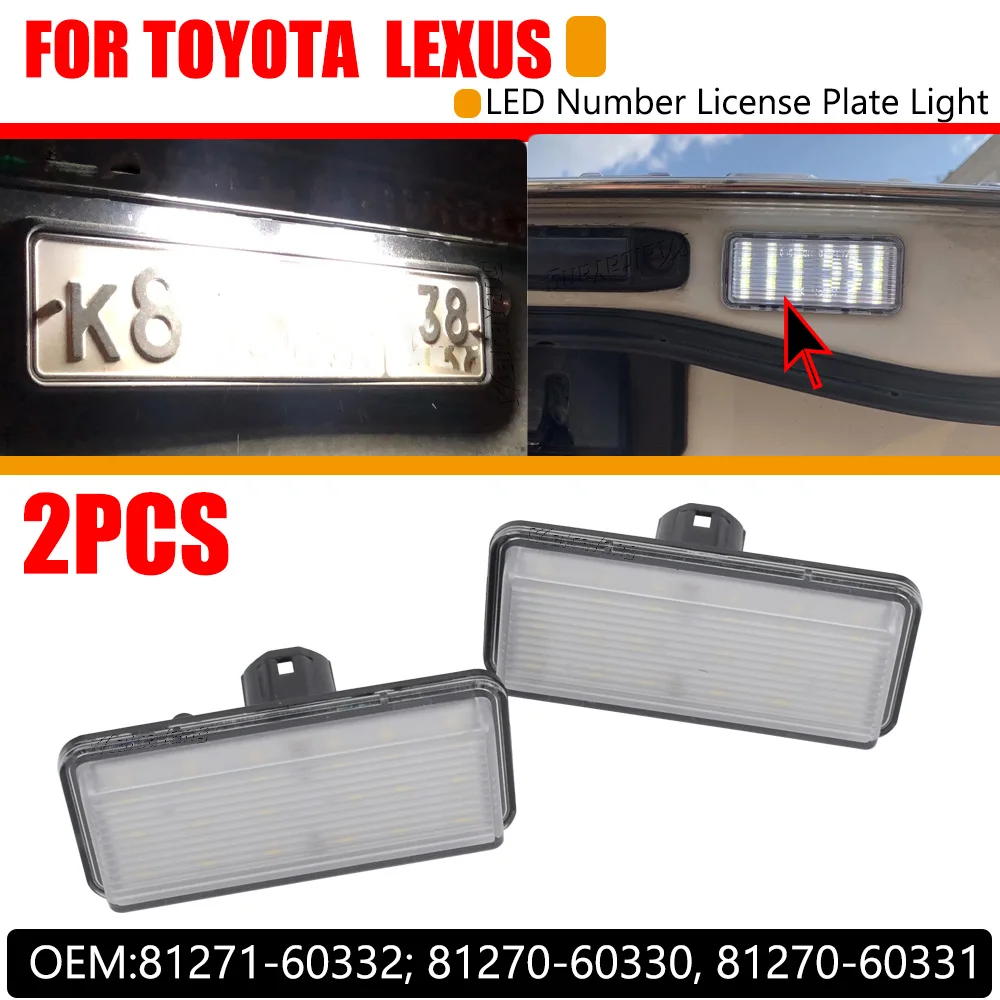 

2 шт. светодиодная подсветка номерного знака Canbus для Lexus LX470 LX570 Toyota Land Cruiser 100 200 Prado 120 Reiz 4D Mark X лампа номерного знака
