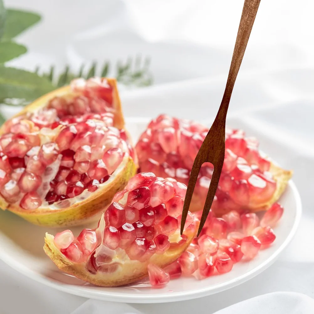 

2pcs Fruit Natural Wood Mini Food Pick Forks For Dessert Cake Appetizer Buffet Finger Food Olive Pastry Tasting Forks