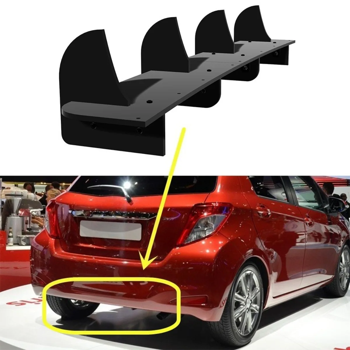 

For Toyota Yaris 2012-2013 Car Rear Bumper Spoiler Lip Diffuser Modification Part Bumper Guard Protector Cover Car Accessories