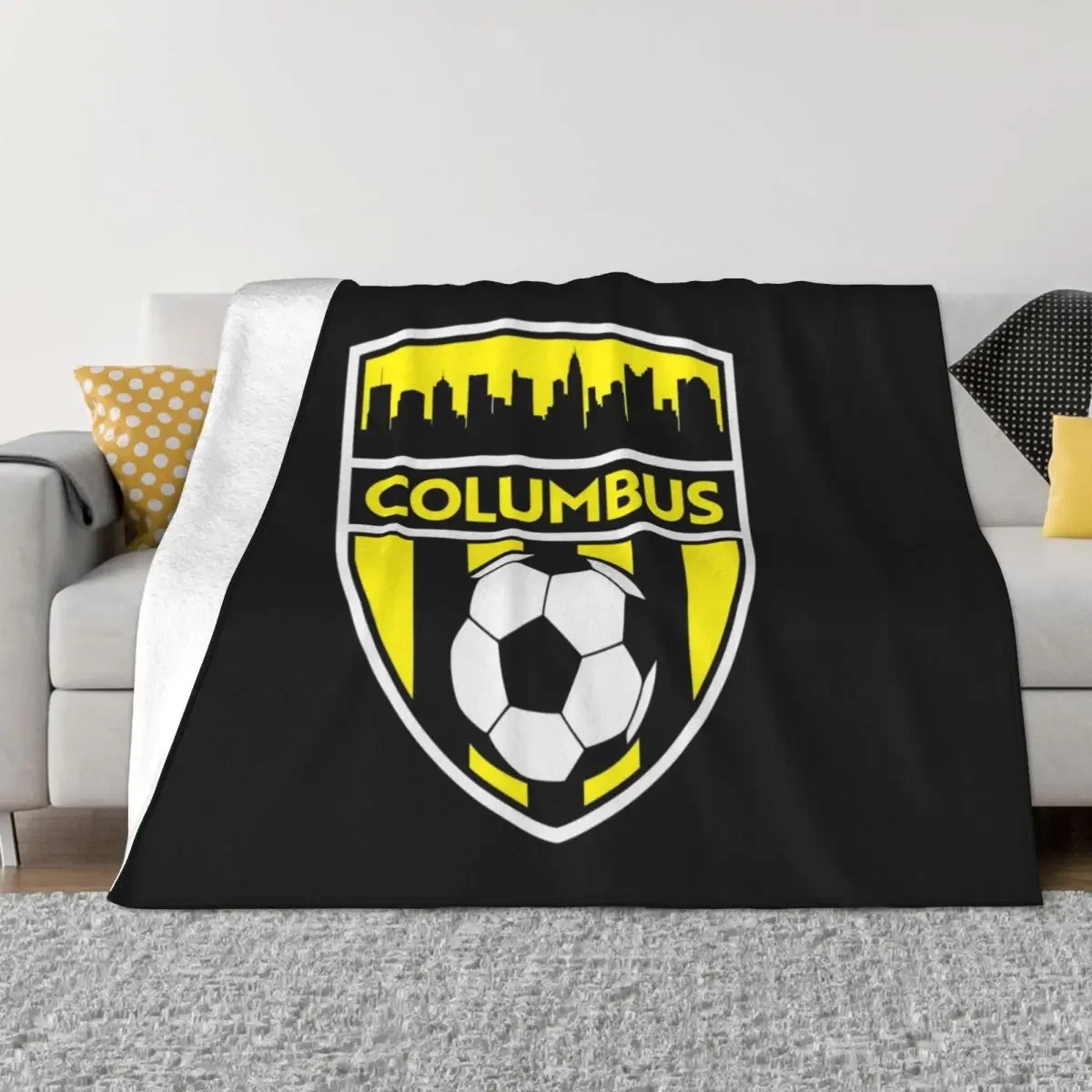 Columbus Soccer Team Crew SC Futbol Fan Throw Blanket Soft Plaid Soft anime sofa bed wednesday Blankets