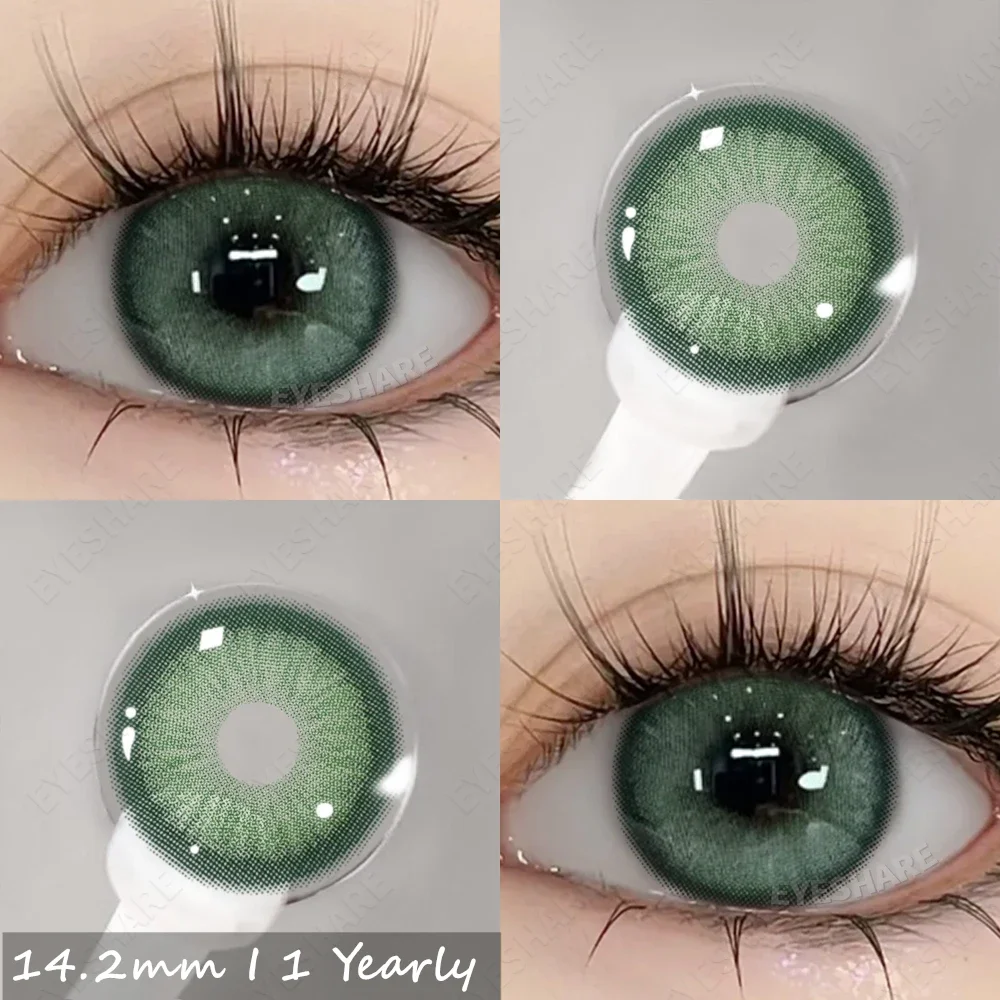 EYESHARE 1 Paar farbige Kontaktlinsen der grünen Serie für Augen, farbige Linsen, grüne Linsen, natürliche bunte Kontaktlinsen, jährliche Verwendung