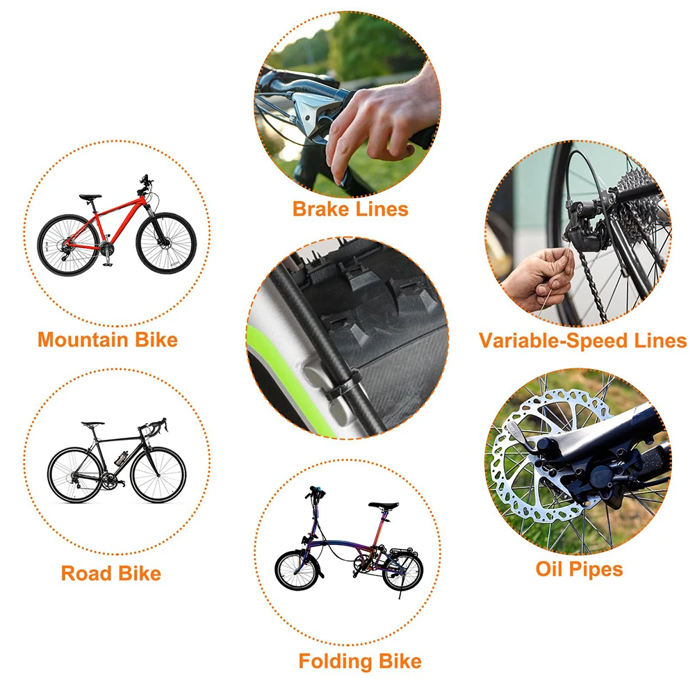 10 em 1 cabo de freio de bicicleta shifter linha fivela tubo cabo c-clip mtb quadro de bicicleta de estrada bloqueio de cabo clipes de braçadeira fixa