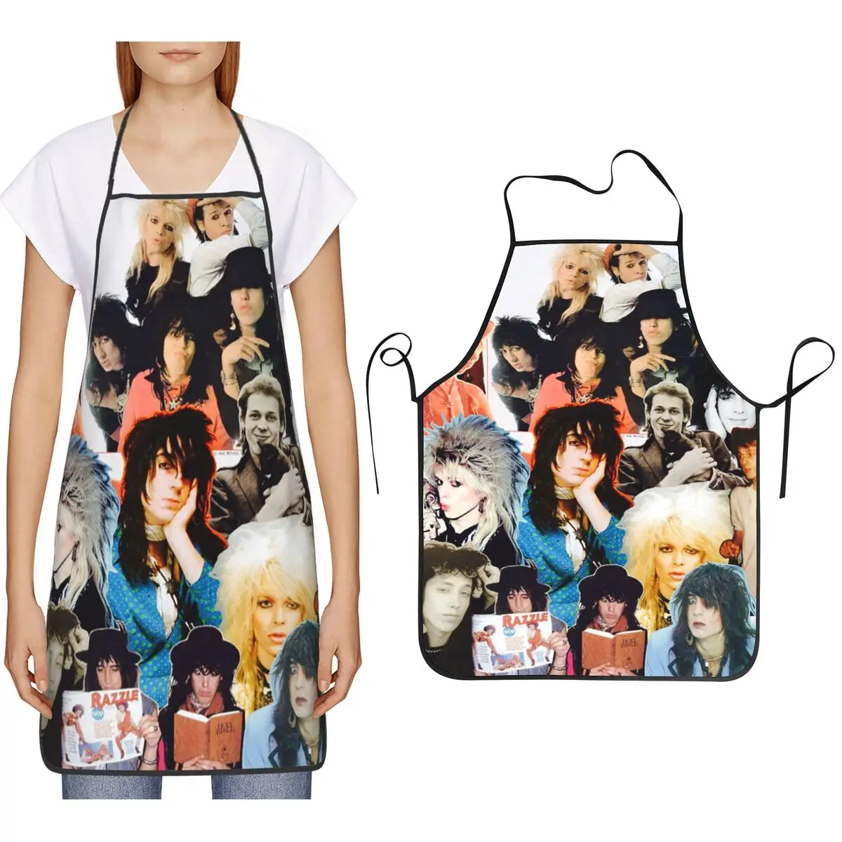 

Фартуки Hanoi Rocks для шеф-поваров, для приготовления пищи, кухонные, для уборки, для женщин и мужчин, для рисования