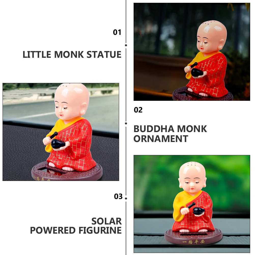

Powered Decoration For Car Dashboard Desktop Home Buddha Monk Statue Office Desktop Decoration Decorative