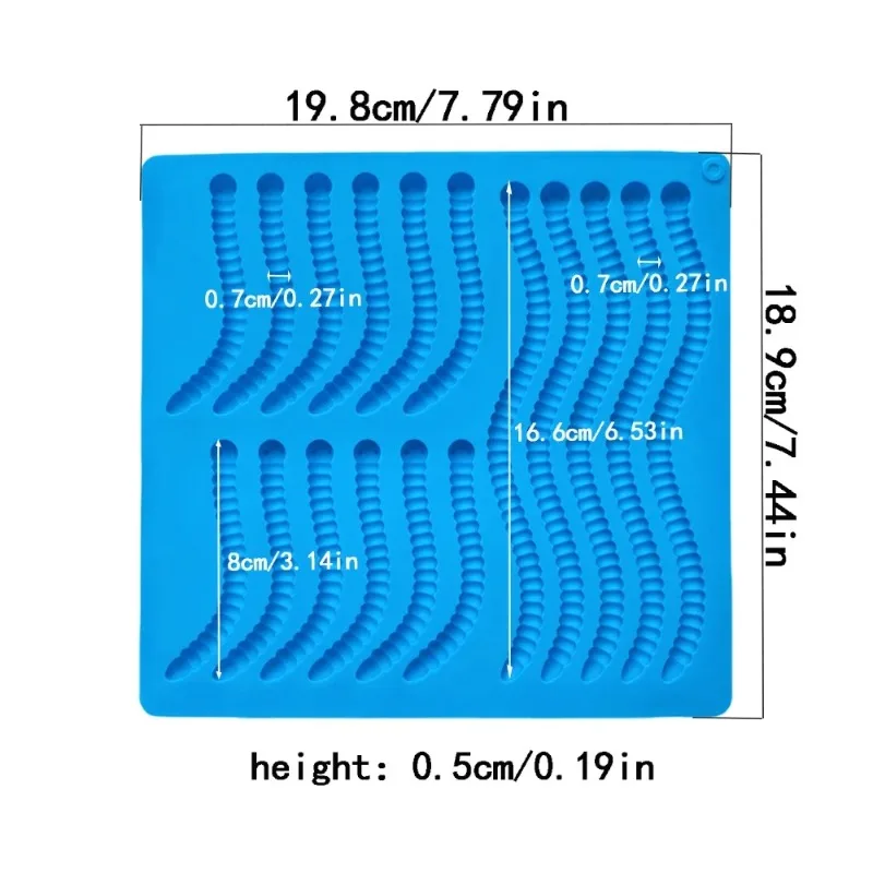 Silicone Gummy Worm Mold Non-Stick Design for Easy Release DIY Chocolate Candy Maker Ice Grid Tray for Baking Pudding Biscuits view 6